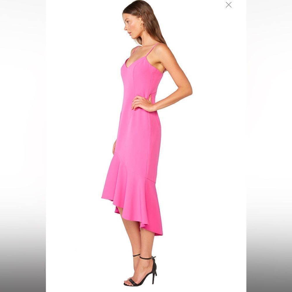Bardot - Lisandra Midi Dress In Pink Shock -new with tag- perfect condition - Picture 2 of 5